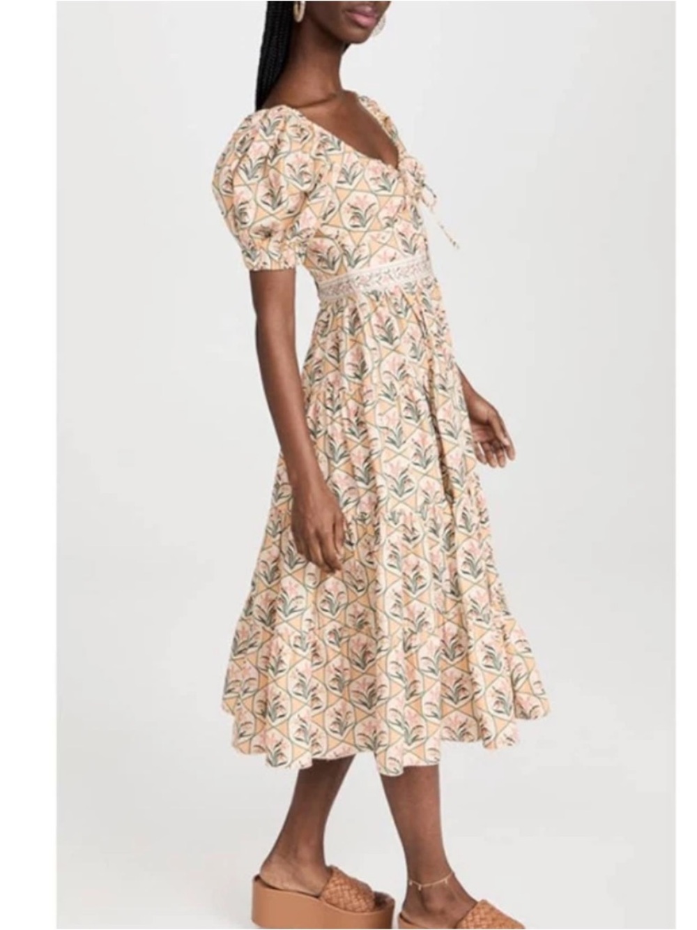 Agua by Agua Bendita NWT Palmera Puff Sleeve Midi Dress S